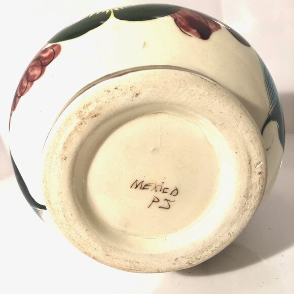 Vintage Mexican Tonala Hand Painted Pitcher. Signed PJ - Picture 5 of 5